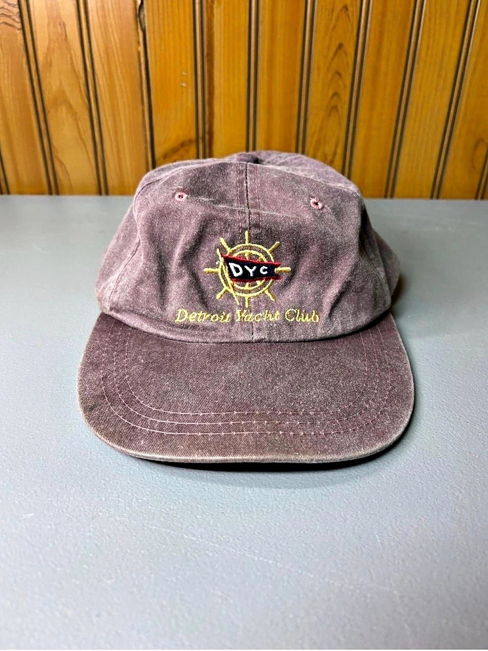ADAMS Detroit Yacht Club Embroidered Cotton Cap in Purple